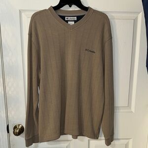 Columbia Tan V-Neck Sweater size L Men’s